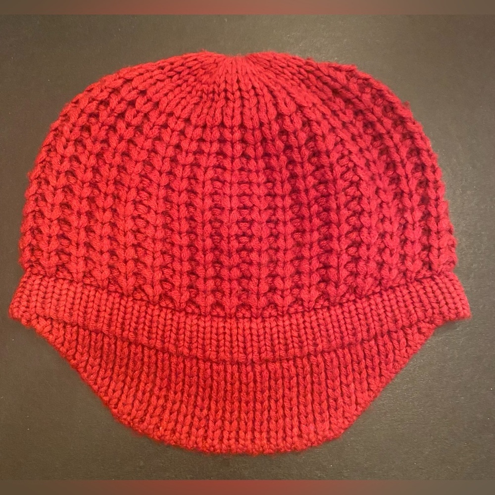 MICHAEL STARS Designer Wool Cashmere Beanie Hat Cap Burgandy One Size